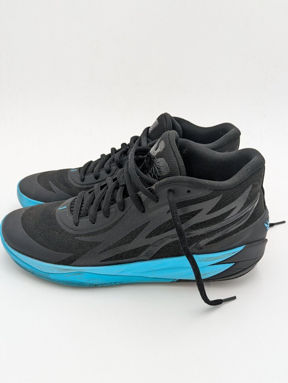 Puma MB.02 (Melo Ball) Phenom Men's Sneakers Sz 12 Black Upper Bright Blue Sole